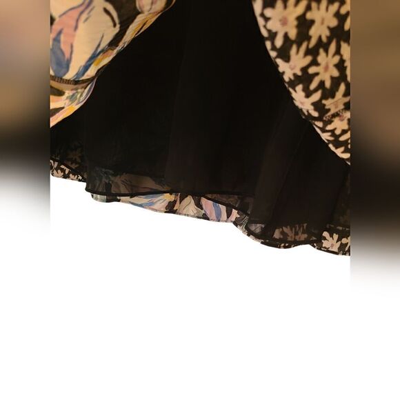 Rebecca Taylor Sleeveless Fleur Mix Dress, Boho Cottagecore Silk Blend | 12 - Picture 8 of 16